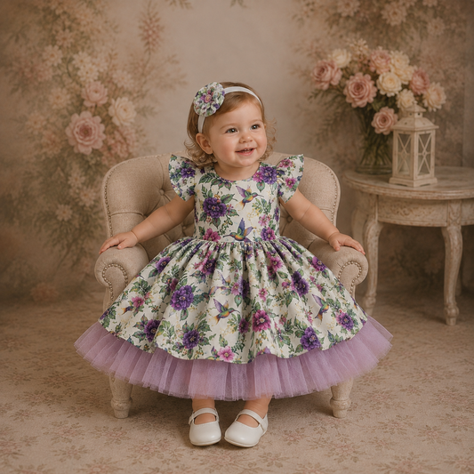 Hummingbird Cotton and Tulle Dress
