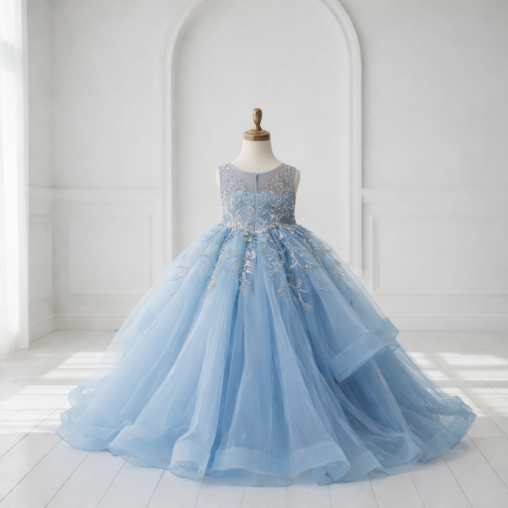 Luxury Powder Blue Princess Occasion Dress