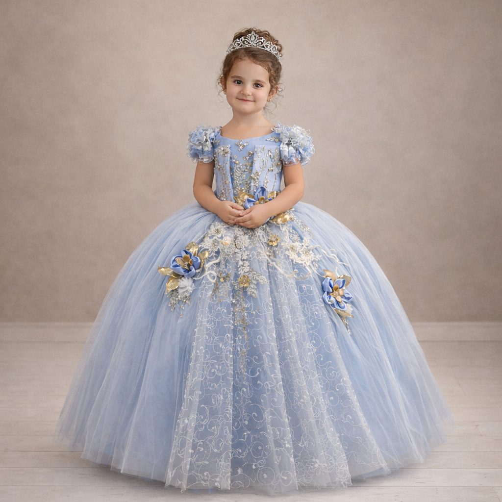 Powder Blue Couture Ball Gown