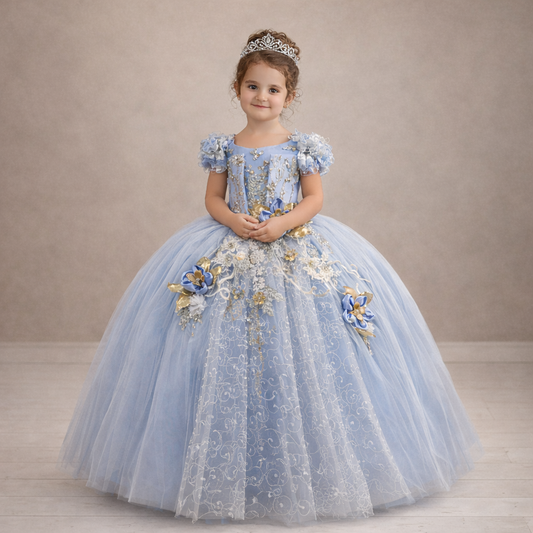 Powder Blue Couture Ball Gown