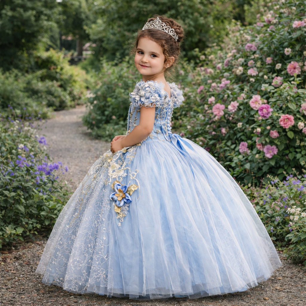 Powder Blue Couture Ball Gown