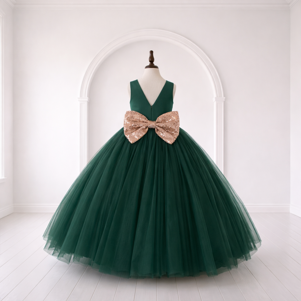 Forest Green Luxury Tulle Gown