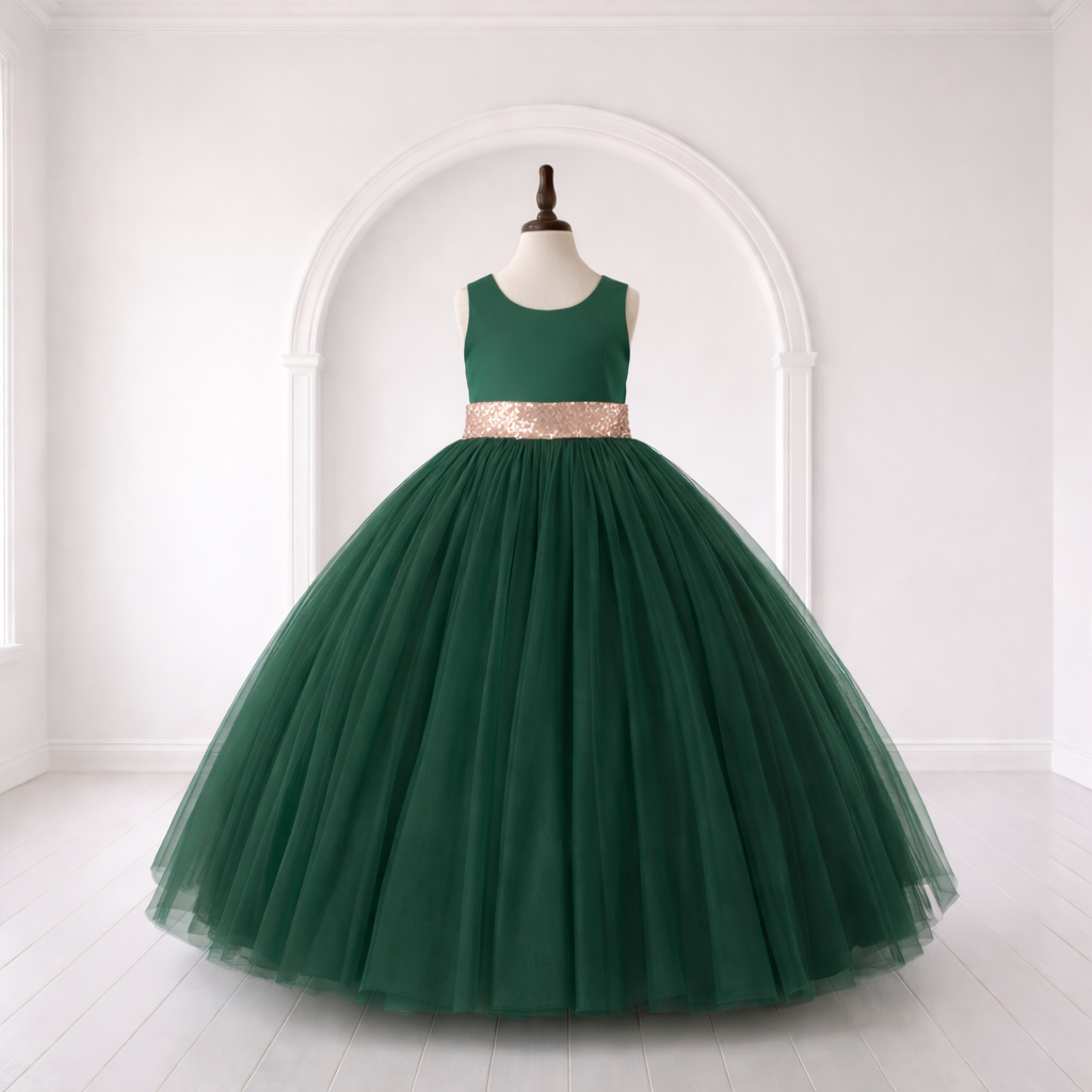 Forest Green Luxury Tulle Gown