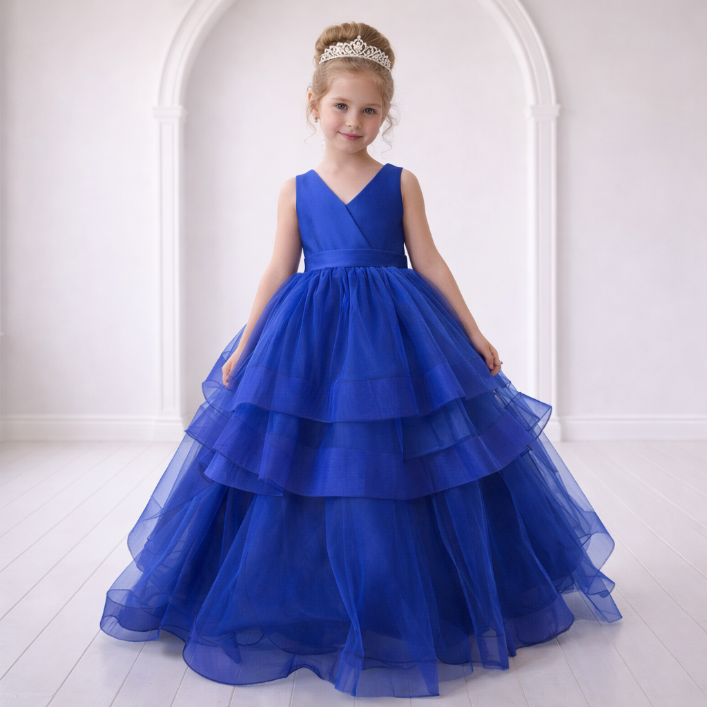 Royal Blue Tulle Gown