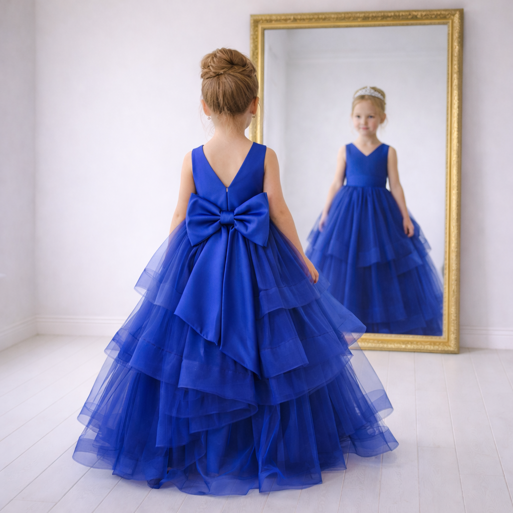 Royal Blue Tulle Gown