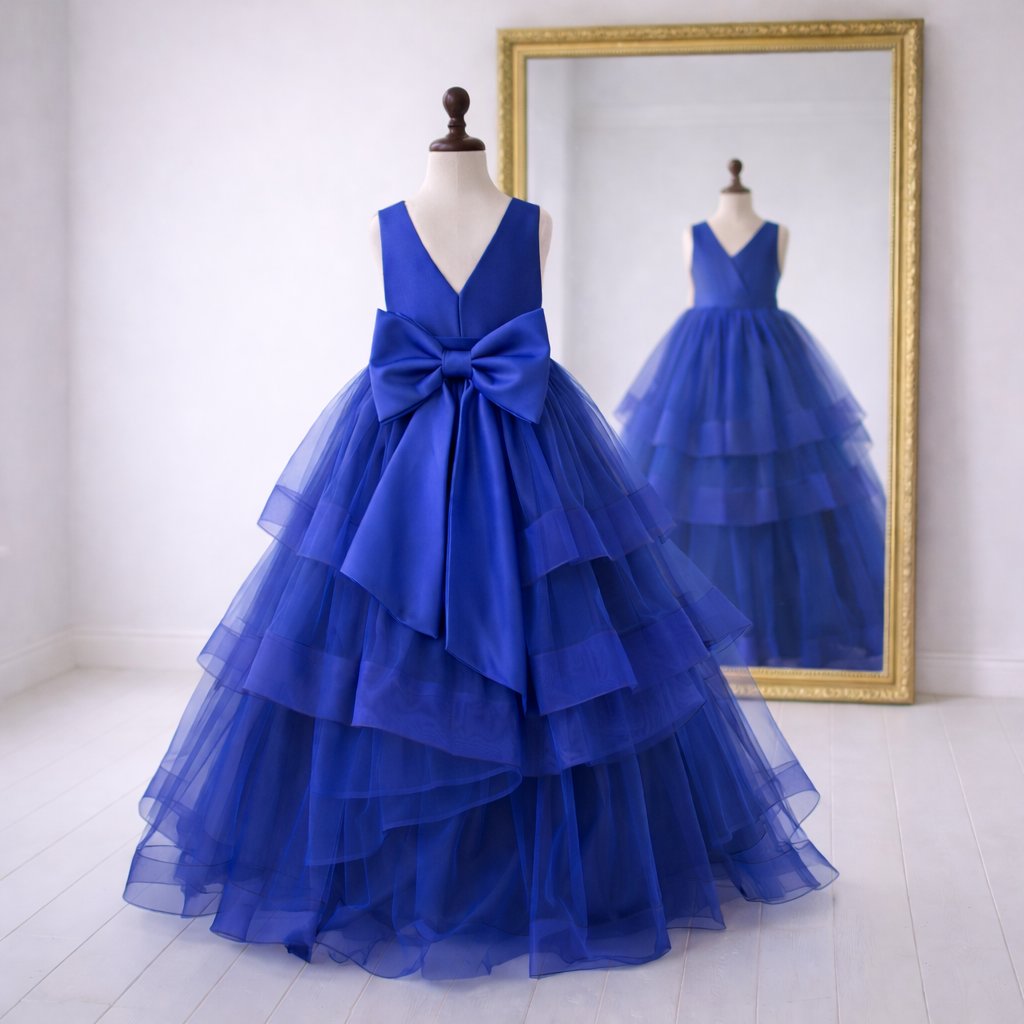 Royal Blue Tulle Gown