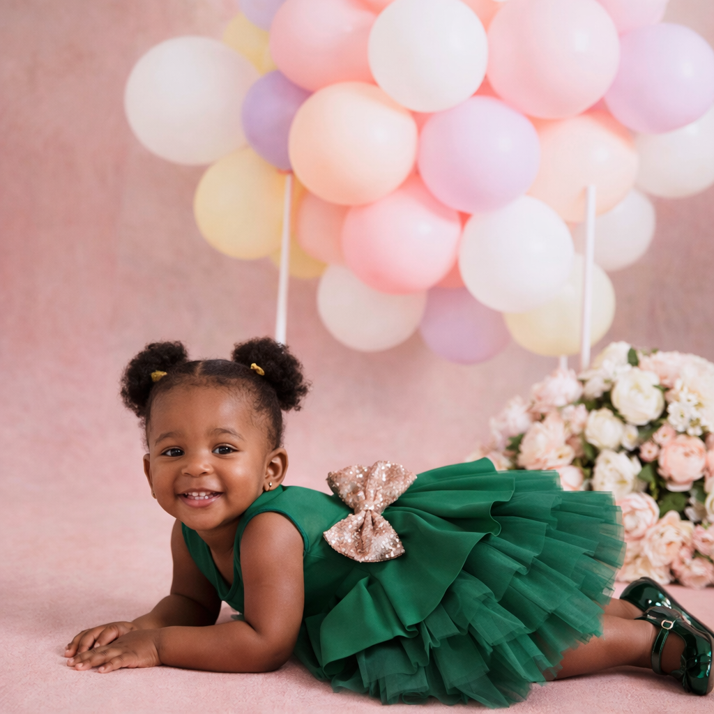 Forest Green Peplum Princess Dress