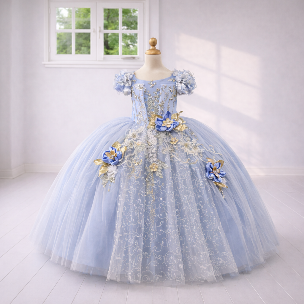 Powder Blue Couture Ball Gown