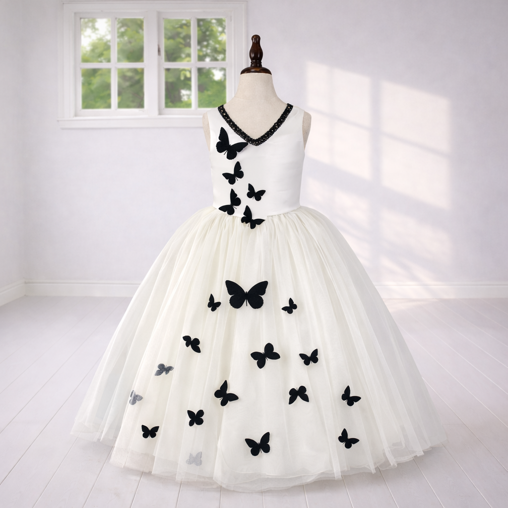Off-White Luxury Butterfly Gown