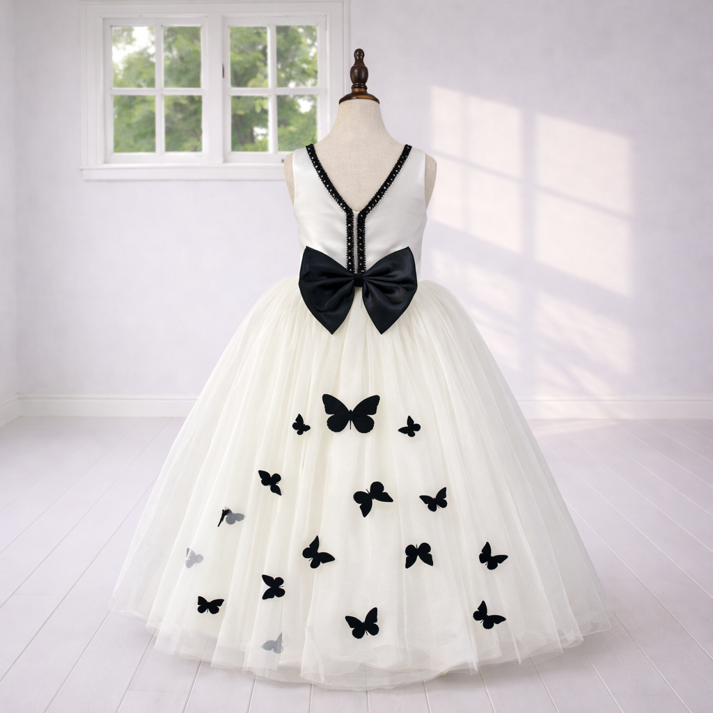 Off-White Luxury Butterfly Gown