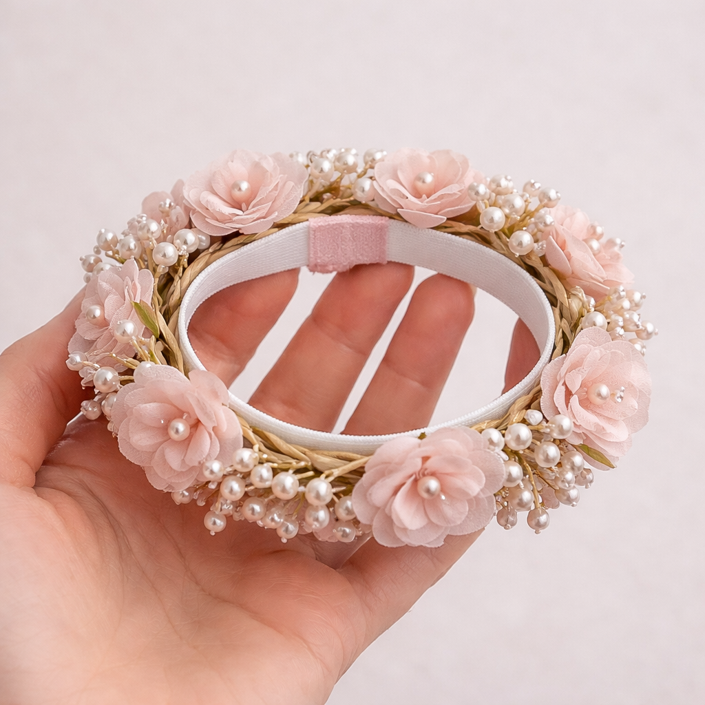 Dainty Floral Bun Wreath for Girls