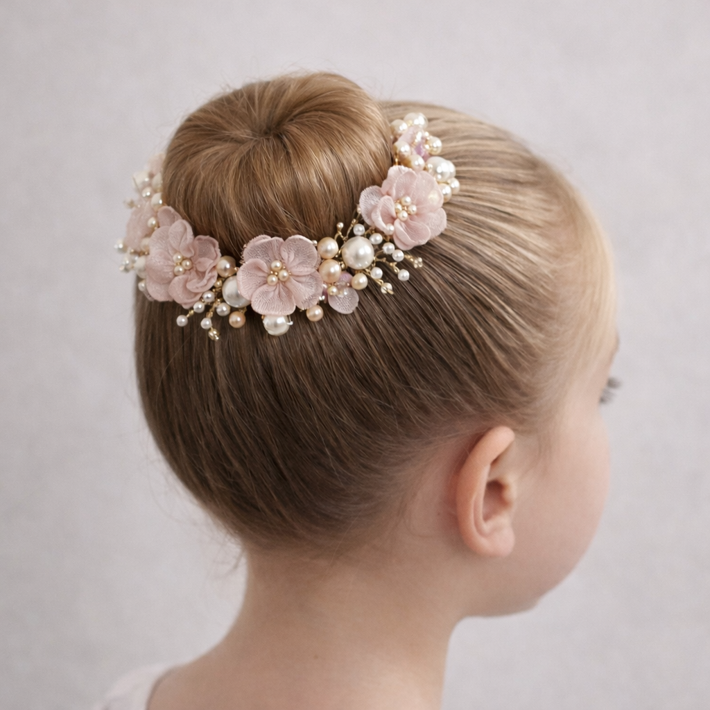 Dainty Floral Bun Wreath for Girls