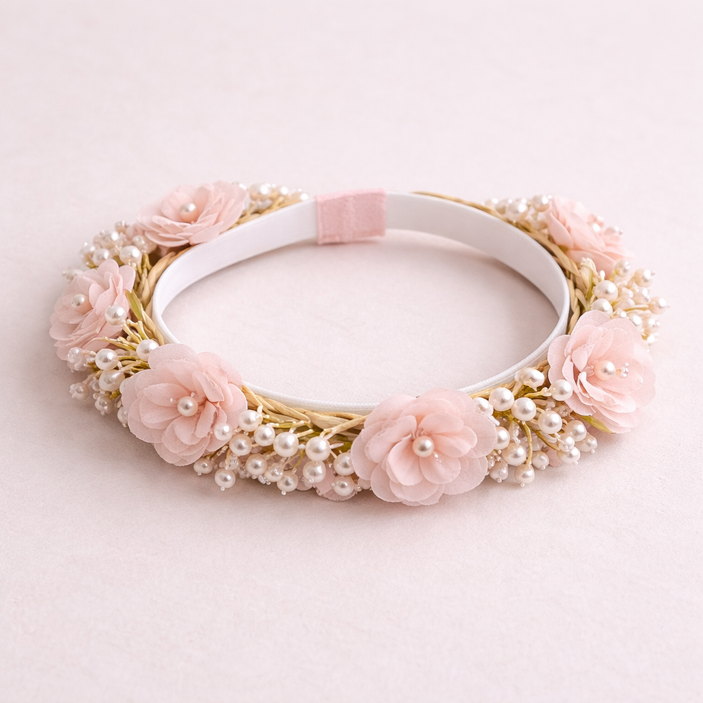 Dainty Floral Bun Wreath for Girls