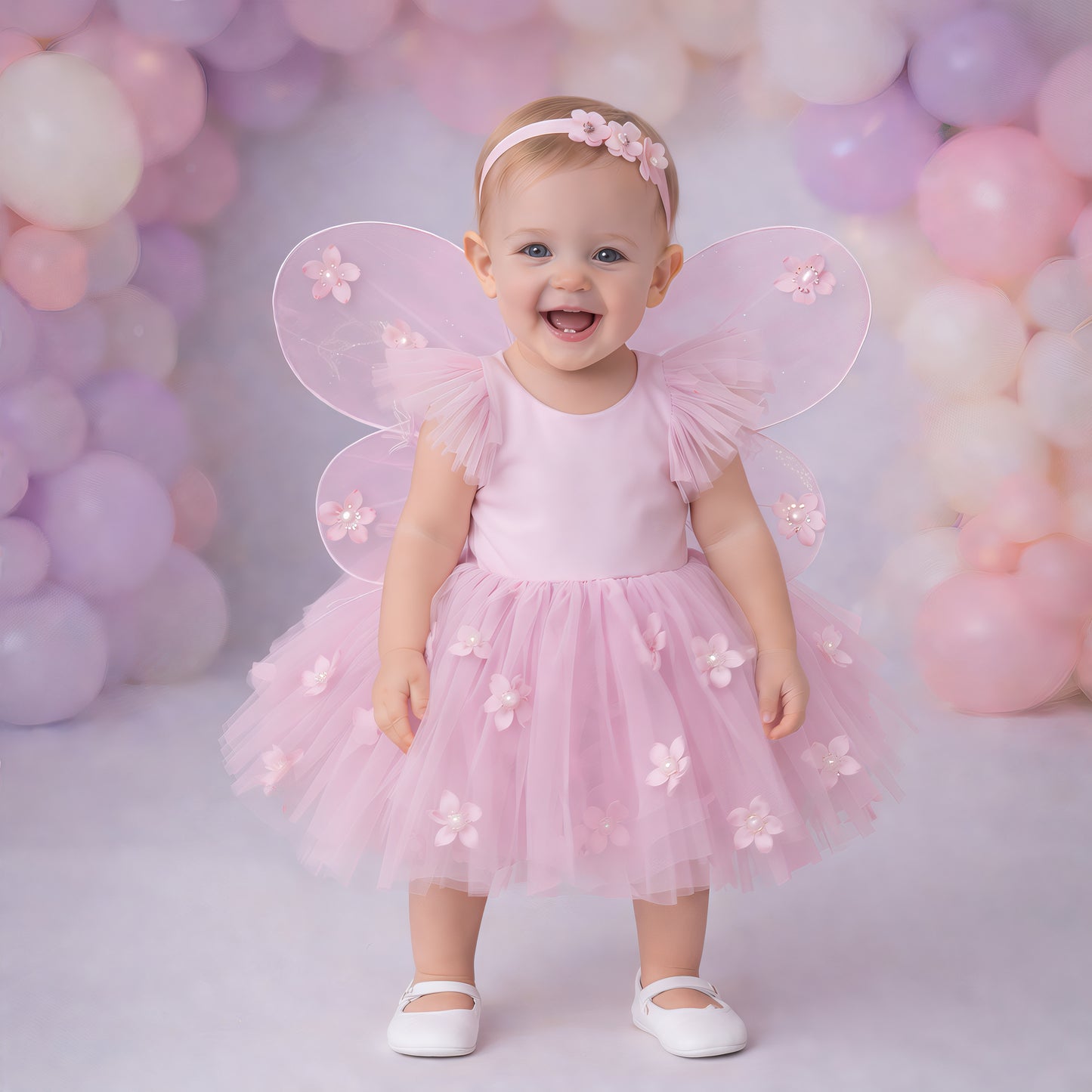Baby Girl Pink Fairy Birthday Dress