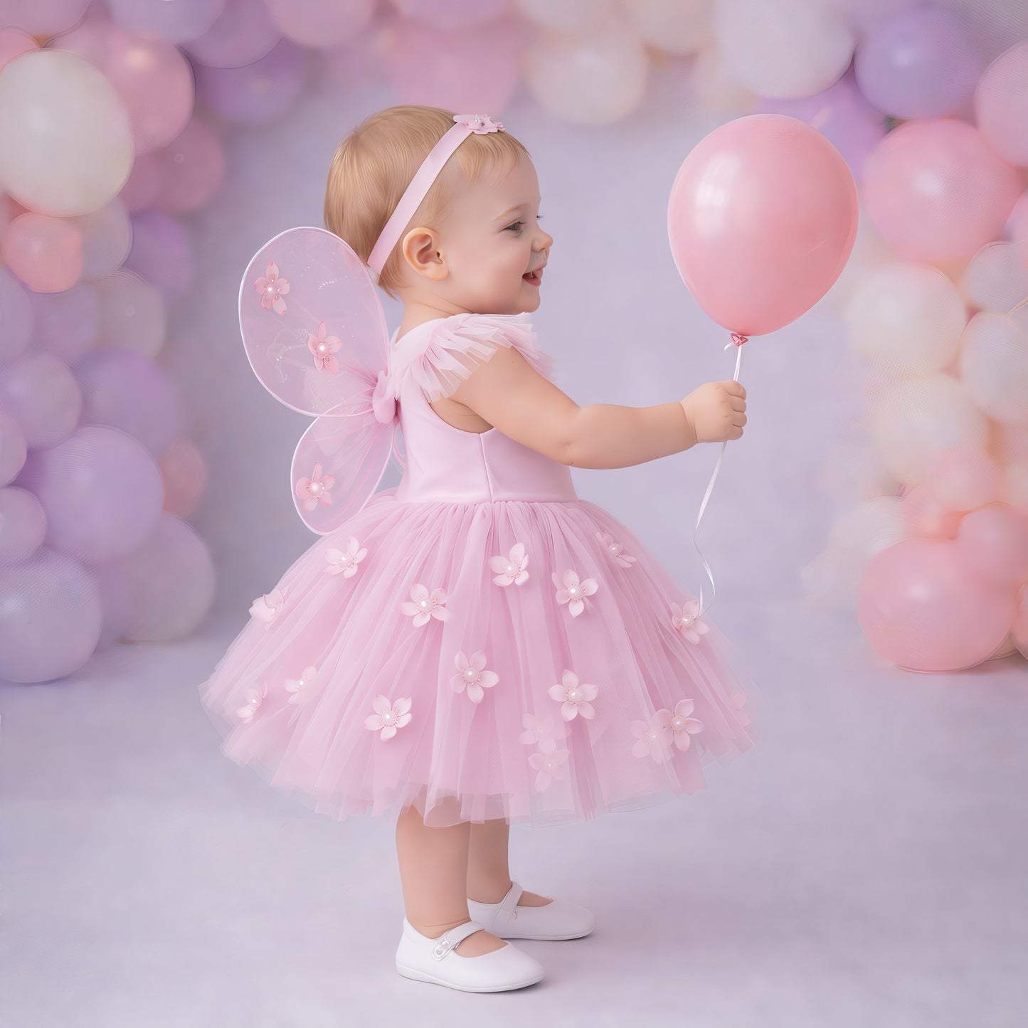 Baby Girl Pink Fairy Birthday Dress