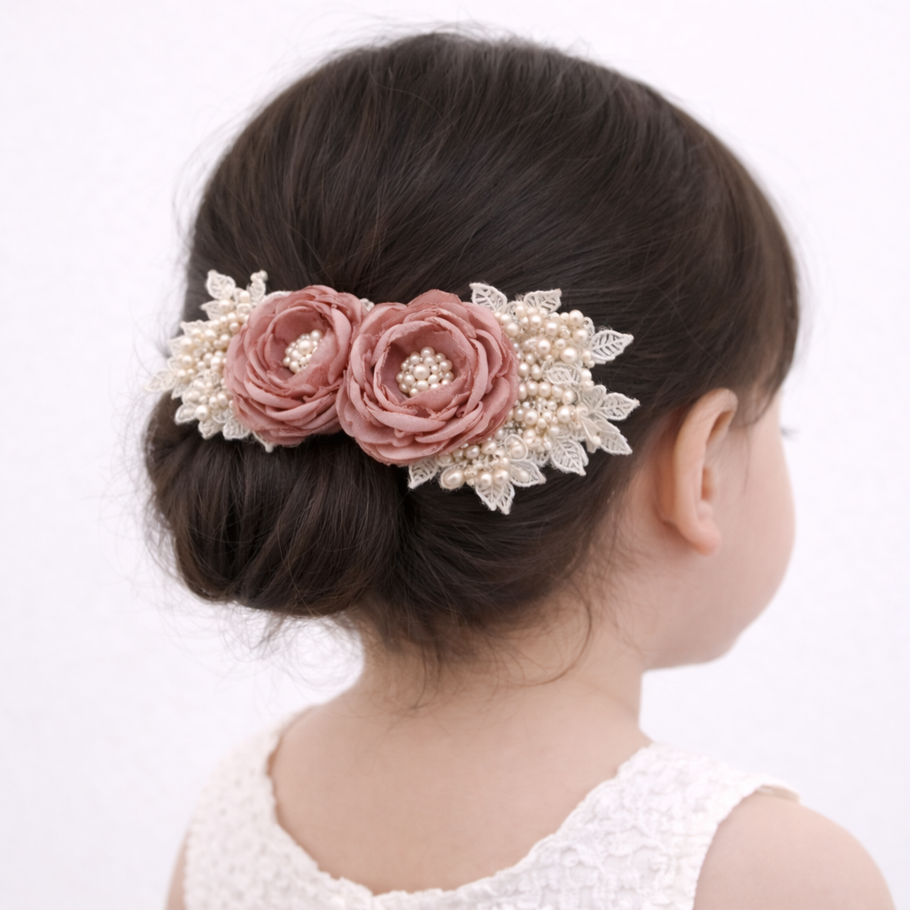 Blush Floral Pearl Hair Comb