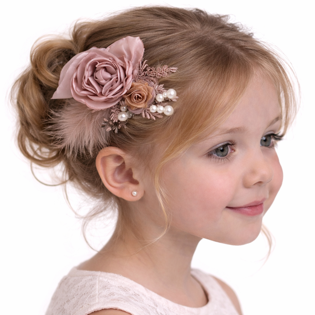 Dusty Pink Floral  Clip