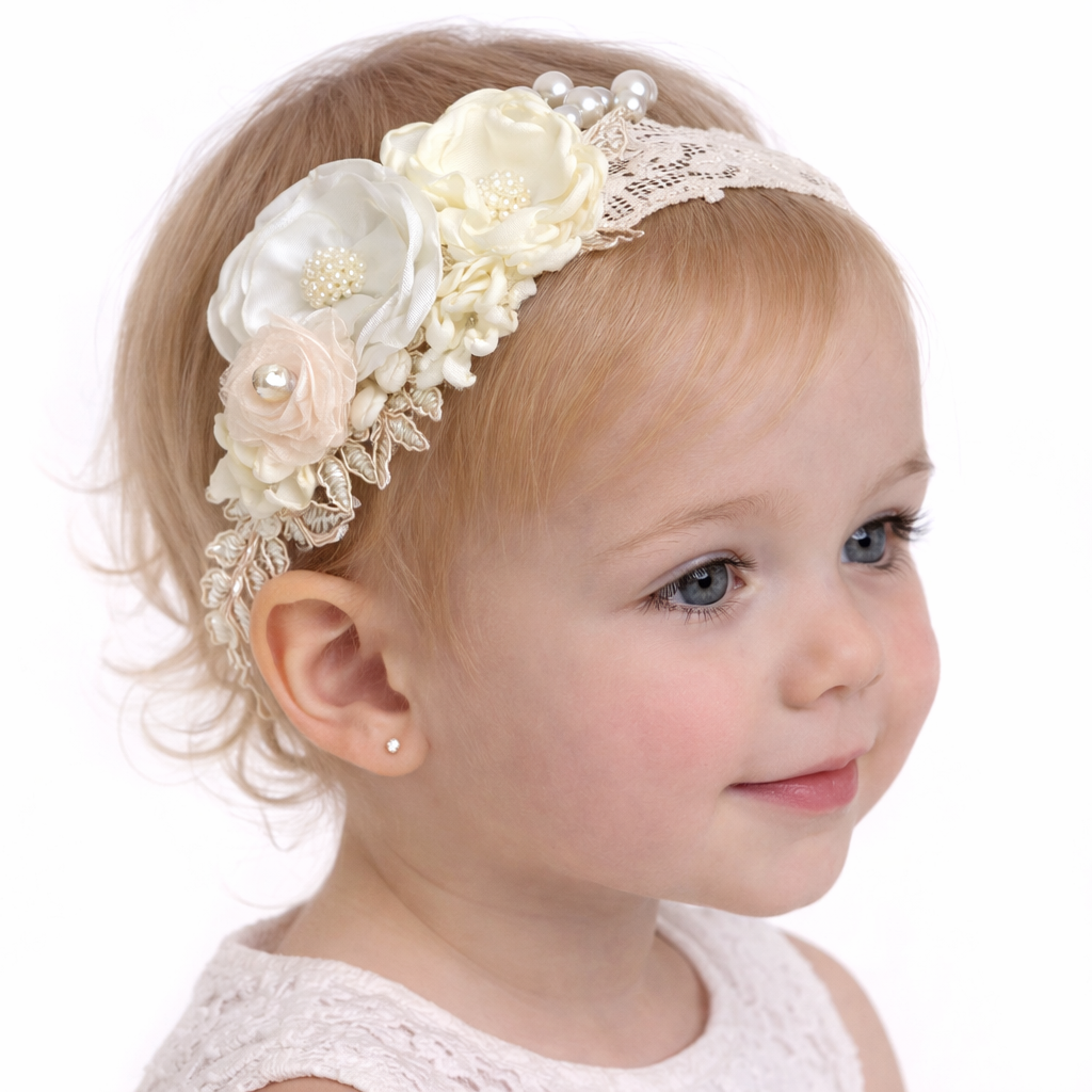 Ivory Lace Floral Headband