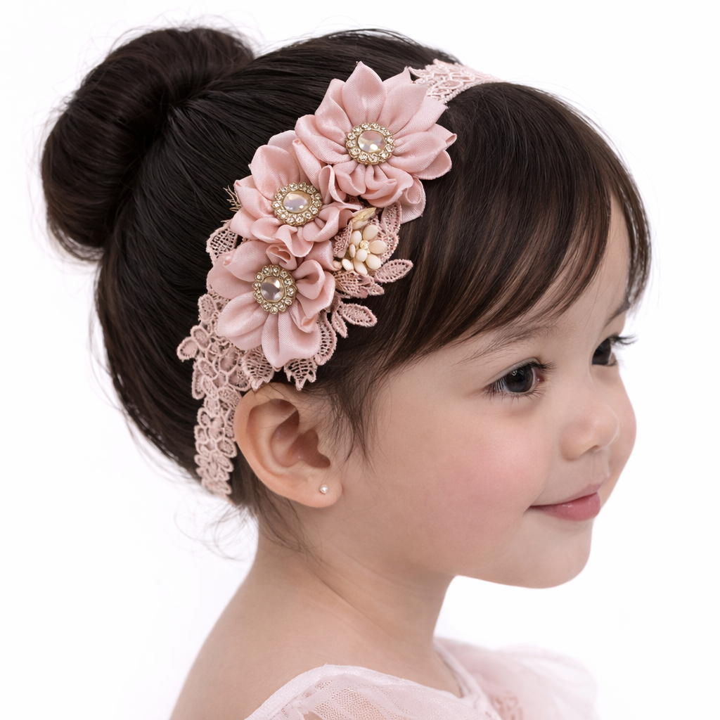 Blush Pink Flower Stretch Headband