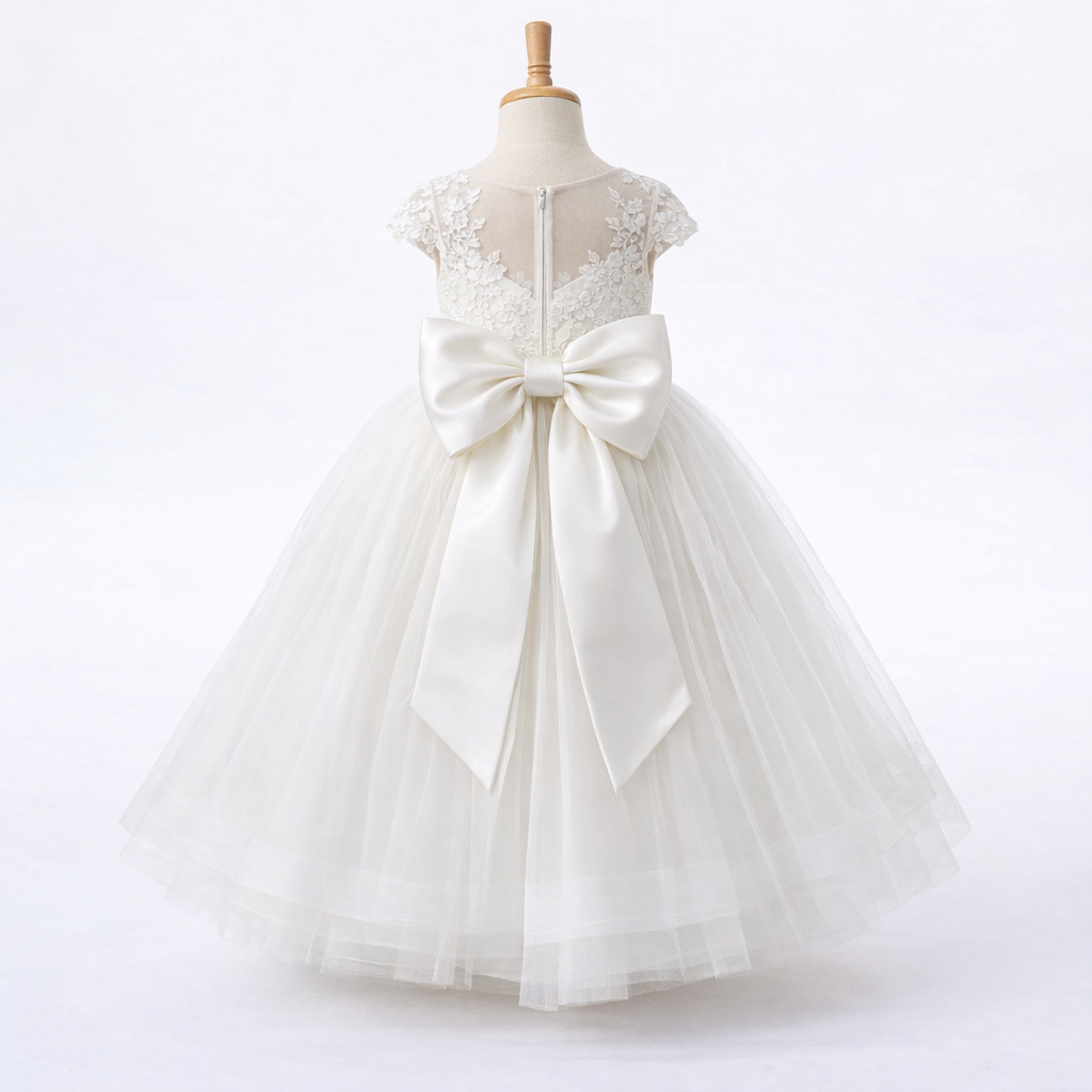 White Lace Flower Girl Dress