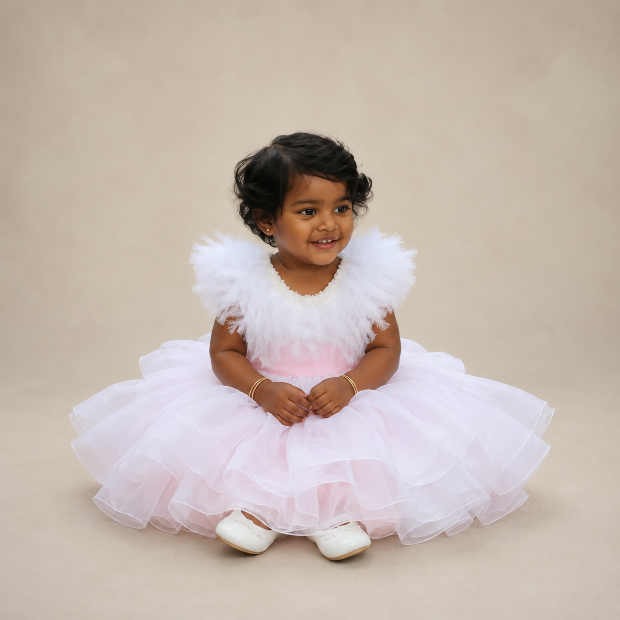 Feather and Pearl Birthday Dress