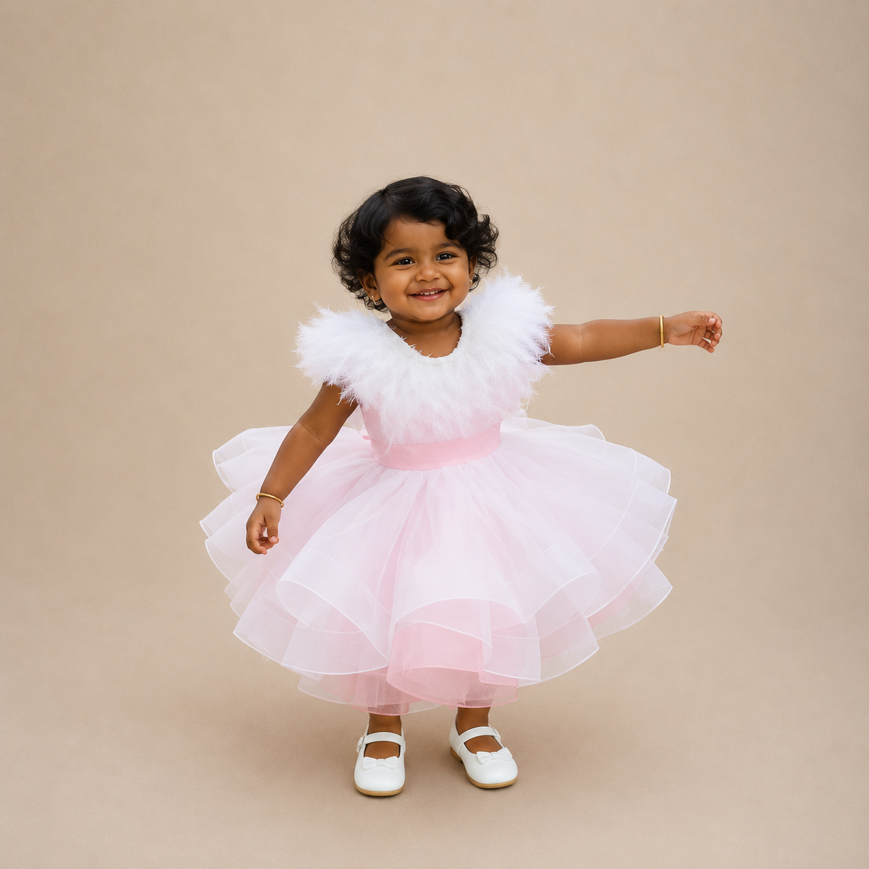Feather and Pearl Birthday Dress