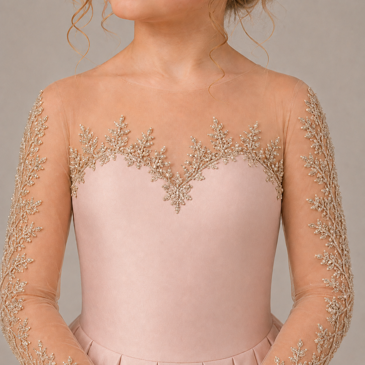 Blush Pink Milano Satin Ball Gown