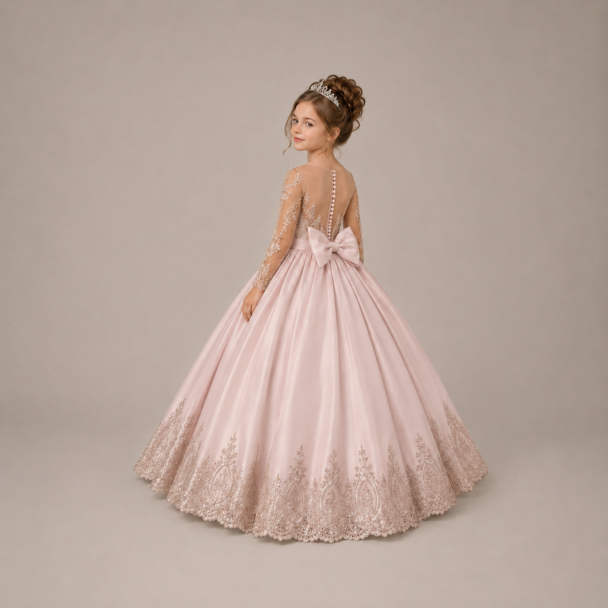 Blush Pink Milano Satin Ball Gown
