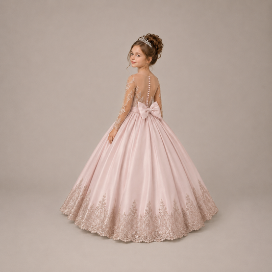 Blush Pink Milano Satin Ball Gown