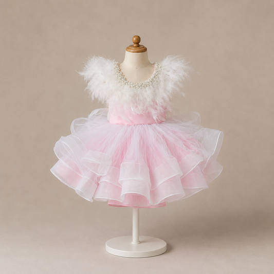 Feather and Pearl Birthday Dress