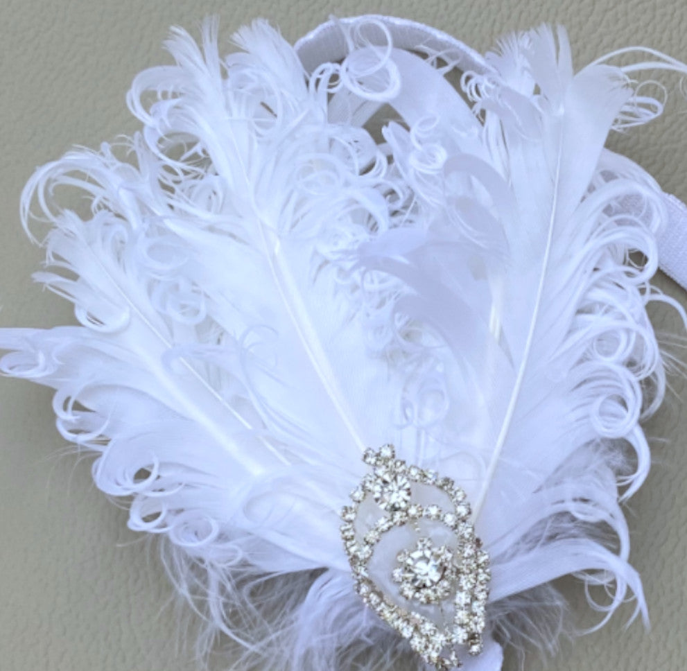 Rhinestone feather headband